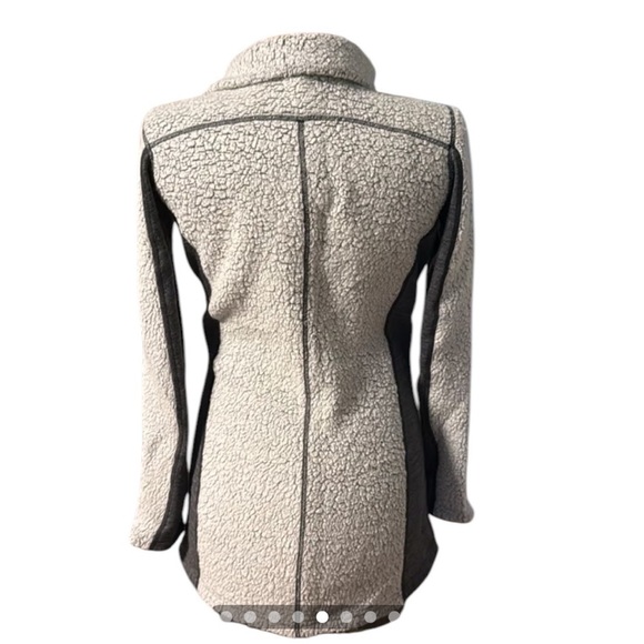 KUHL KOZET LONG Women's Fleece Jacket Wool Full Zip Offset Zipper Sz M Pockets - Picture 4 of 8